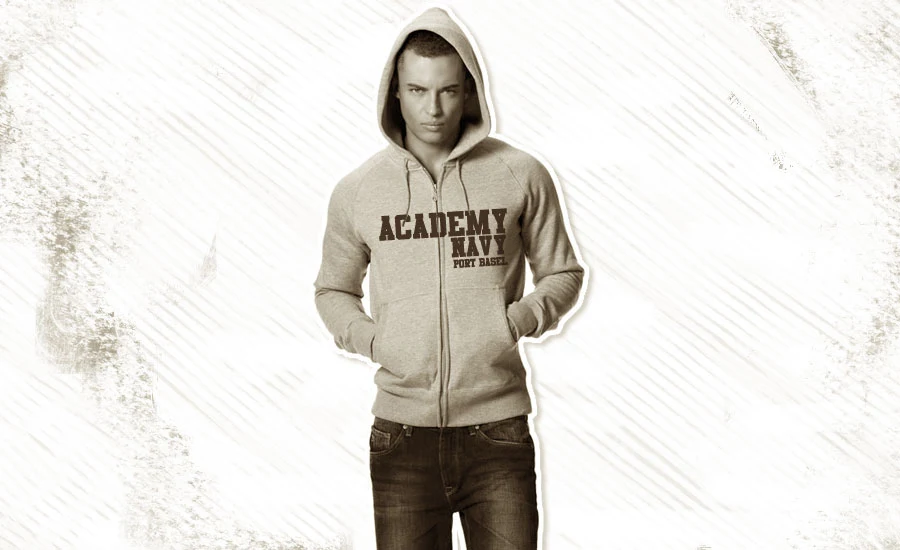 Zip-Hoodie mit Aufdruck Academy Navy Port Basel